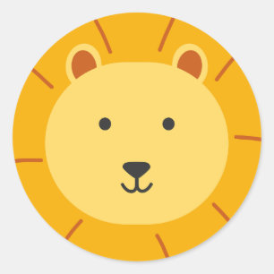 Lion Birthday Kinder kunst Ronde Sticker