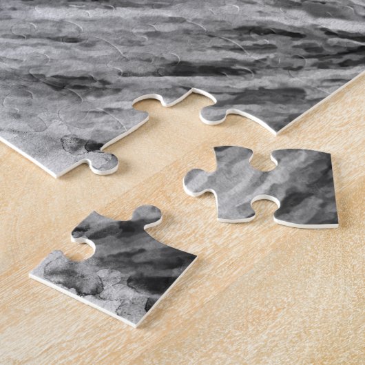 Lion Black en White Mixed Media Digital Art Legpuzzel (Zijkant)