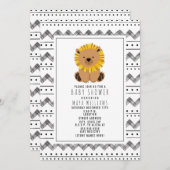 Lion Black en White Pattern Baby shower Kaart (Voorkant / Achterkant)