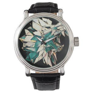 Lion Black  lederen horloge