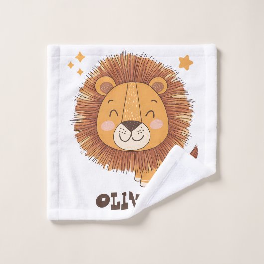 Lion blanc mignon (Gant de toilette)