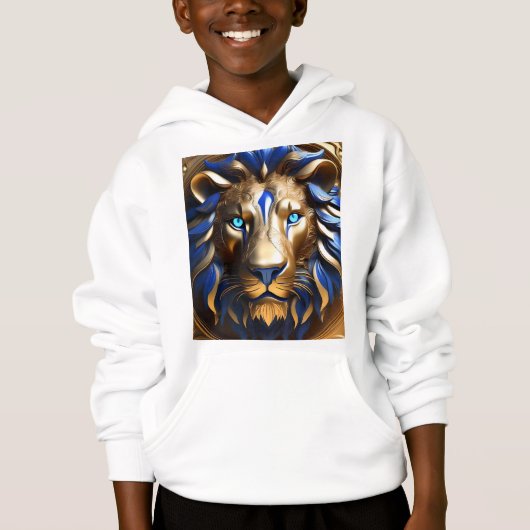 Lion bleu saphir et or (Devant)