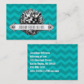  lion & Blue Chevron Modern Visitekaartje (Voorkant / Achterkant)