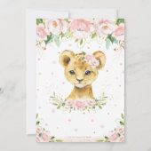 Lion Blush Floral Virtual Baby shower per Mail Kaart (Achterkant)