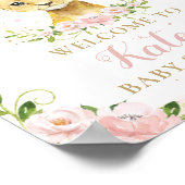 Lion Blush rose Baby shower Floral Affiche de bien (Coin)