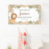 Lion Boho pampas Grass baby shower Welcome banner (Insitu)