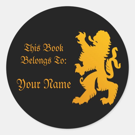 Lion Book Label Sticker (Voorkant)