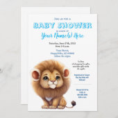 Lion Boy Baby shower King Cute Invitation (Devant / Derrière)