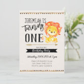 Lion Boy Invitation de fête d'anniversaire (Debout devant)