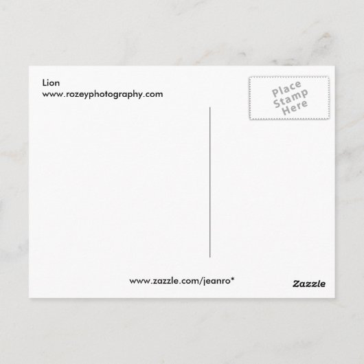 Lion Briefkaart (Achterkant)