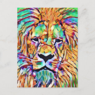 Lion Briefkaart - Levendige kunst