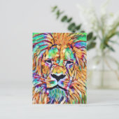 Lion Briefkaart - Levendige kunst (Staand voorkant)