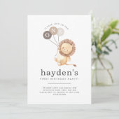 Lion Brown Balloons - ÉÉN Kaart (Staand voorkant)