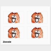 Lion brullende rechthoek Sticker (Vel)
