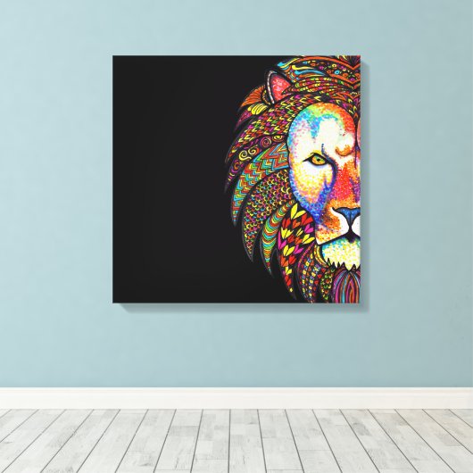 Lion Canvas Afdruk (Insitu (Houten vloer))