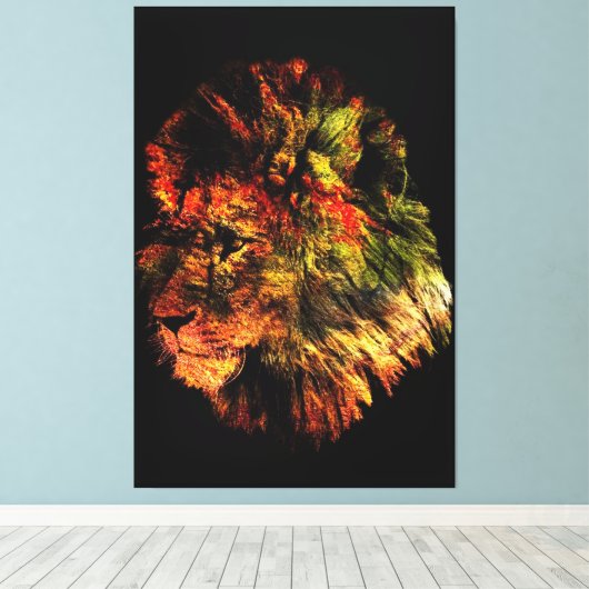 Lion Canvas Afdruk (Insitu (Houten vloer))