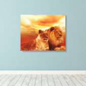 Lion Canvas Afdruk (Insitu (Houten vloer))