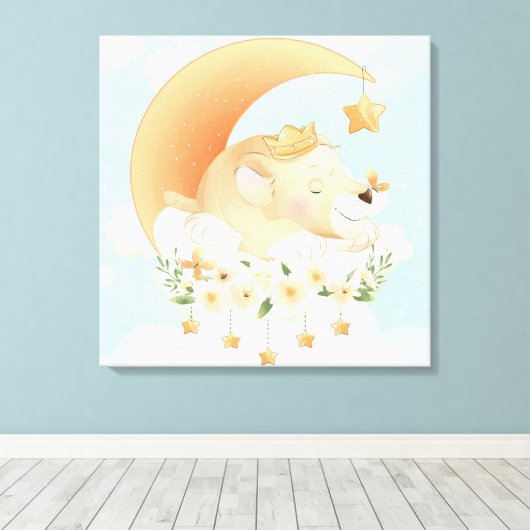 Lion Canvas Print (Insitu (Houten vloer))
