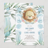 Lion C'est un Baby shower garçon Invitation (Devant / Derrière)