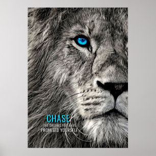 Lion Chase Jouw dromen Poster