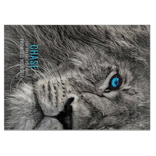Lion Chase Jouw dromen Snijplank (Voorkant)