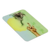 Lion Chasing Buffalo in Wilde Foto Magnet Magneet (Rechterzijde)