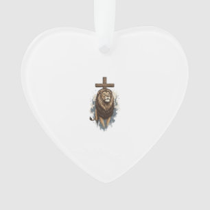 Lion chrétien et croix vintage