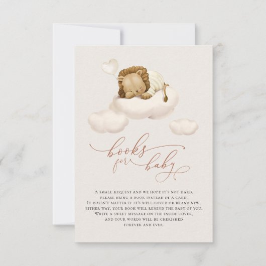 Lion Cloud Books for Baby Enclosure Card Notitiekaartje (Voorkant)