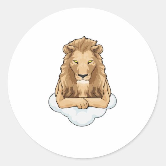 Lion Clouds Ronde Sticker (Voorkant)