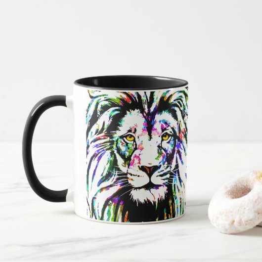 Lion Coffee Mok - Lion Head Coffee Cup (Met donut)