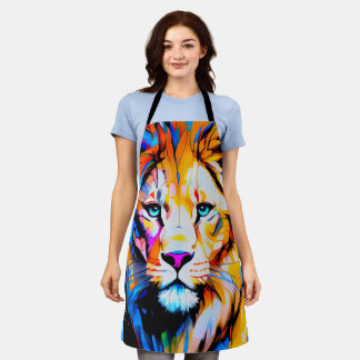 Lion colorful blue eyes bright blue schort
