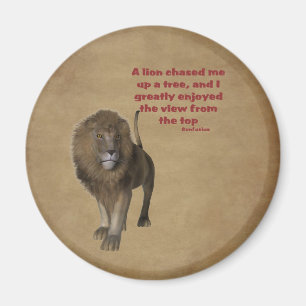 Lion Confucius Inspiration Quote Magnet