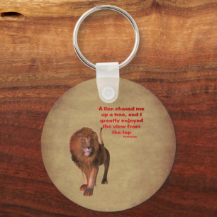 Lion Confucius Inspirerend Quote Sleutelhanger