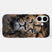 Lion coque iphone aux yeux verts (Verso (horizontal))