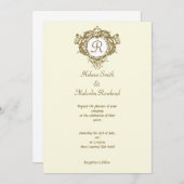 Lion Crest met Monogram Uitnodiging (Voorkant / Achterkant)