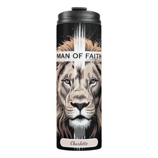 Lion Cross: Man van het geloof Thermosbeker (Voorkant)