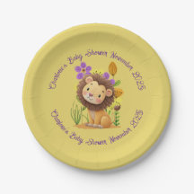 Lion Cub Baby shower papier Borden