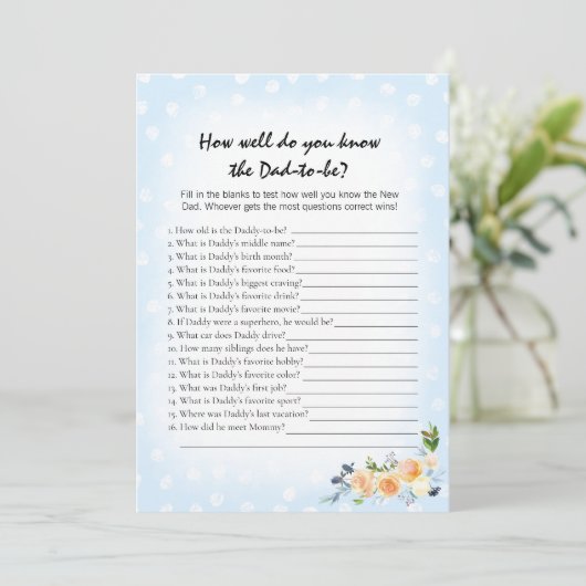 Lion cub bloemig blauw die weet papa beste spel programma (Staand voorkant)