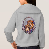 Lion Cub Dream Catcher Kids Pullover Hoodie (Dos)