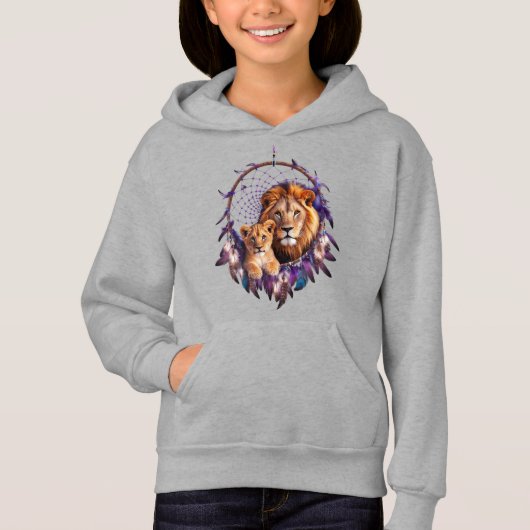 Lion Cub Dream Catcher Kids Pullover Hoodie (Devant)