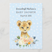 Lion Cub Floral Blue Wie is mijn mama douche spel Programma (Achterkant)
