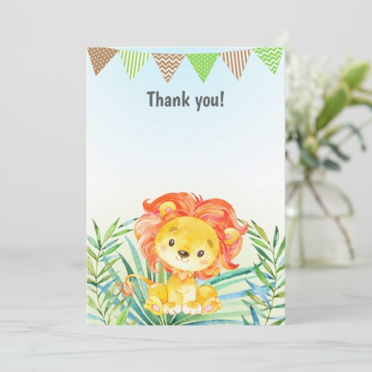 Lion Cub - Hartelijk dank voor uw kaartennota's Wa Bedankkaart (Staand voorkant)