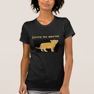 Lion cub koning liefde voor zwart geel t-shirt