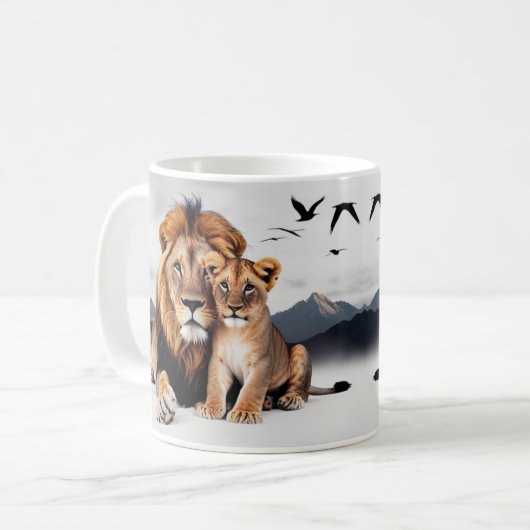 Lion Cub Photorealistic Classic Mug - Daddy  (Devant gauche)