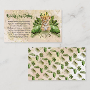 Lion Cub Tropical Baby shower Boeken voor Baby Informatiekaartje