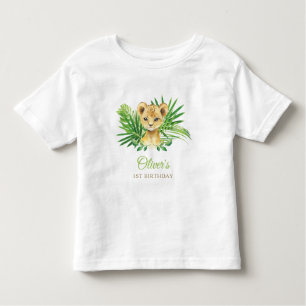 Lion Cub Tropical Greenery Birthday Baby shower Kinder Shirts