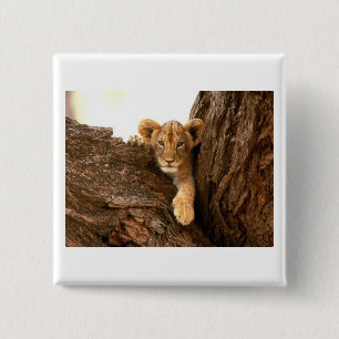 Lion Cub Vierkante Button 5,1 Cm