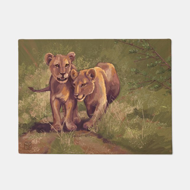 Lion Cubs Art Deurmat (Voorkant)