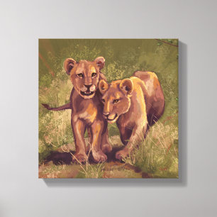Lion Cubs Canvas Afdruk