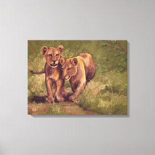 Lion Cubs Canvas Afdruk